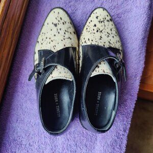 Silence+Noise shoes, black with animal print.